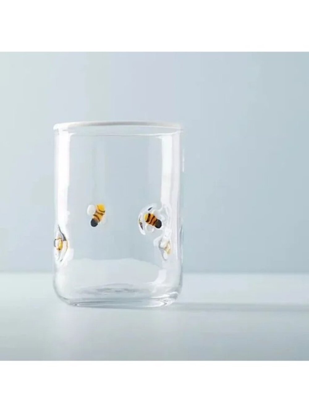 New Anthropologie Icon Juice Glass Lola Bee Set of 2 Collection Country Cottage